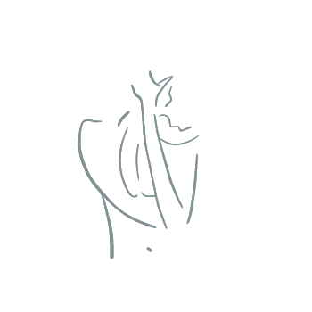 Line art illustration of a mother holding a child